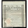 State of Mississippi $1000 Bond A 1831 6% bond. This would appear to have been an especially safe in