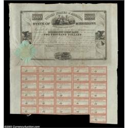 State of Mississippi - $2000 BondA 1838 dated bond from the State of Mississippi in black on white w