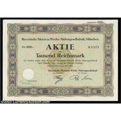 Bayerische Motoren Werke (BMW) (Munich, Germany) A 1941 dated certificate from the famous German aut