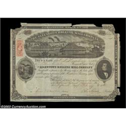 Allentown Rolling Mill Company (Pennsylvania)Litho in black on white with an attached revenue stamp.