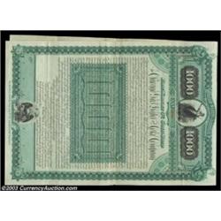 Chicago Gas Light and Coke Company - Specimen (Ohio)A 1887 dated $1000 First Mortgage Gold Bond bear