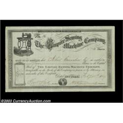 Empire Sewing Machine Company (New York) A 1869 dated certificate with a different vignette than tha