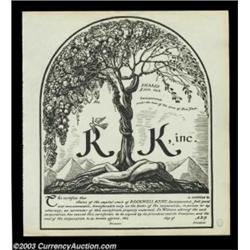 Rockwell Kent (New York) A highly unusual certificate issued by American artist and illustrator Rock