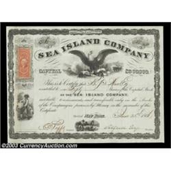 Sea Island Company (New York) A certificate for 50 shares dated June 22, 1864. There is a central li