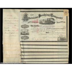 American Dredging Company (Pennsylvania) A group of seven certificates in black on white portraying.