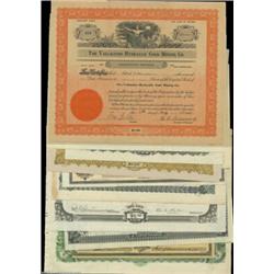 A Group Lot of Mining Certificates An attractive group of 11 mining stocks, all with vignettes. Thes
