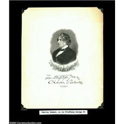 A BEP Vignette of Charles Sumner. This scarcer vignette traces its history to NASCA's 1979 Brookdale