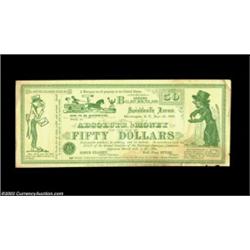 Radical 1880 Political SatiricalA neat oversize political note dated Sept. 20, 1880 detailing the ev