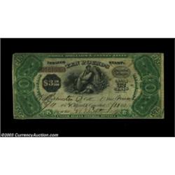 1872 United State Internal Revenue Tobacco Stamp. This $3.20 tax certificate, issued in Michigan, is