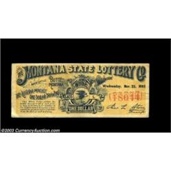 Early Montana Lottery Ticket. This $1 lottery ticket from the Montana State Lottery Co., dated Wedne