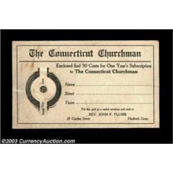 Turn-of-the-Century Subscription Card. This cardboard card enabled one to enclose a half dollar in t