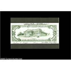 J.S.G. Boggs 1989 Postcard. A close replica to the back of the $100 FRN, signed in 1994 by Boggs and