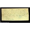 Image 1 : Receipt for a Slave. Written in blue pen on the back of lined note paper is the following receipt: "