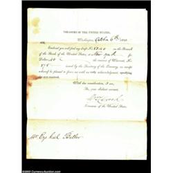 1828 Treasury Draft. A draft dated Oct. 6, 1828 on the branch of the Bank of the United States of Ne