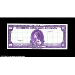 ABNCo. Specimen Printing. A partial proof printing in purple, identical to the completed note in the