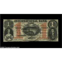 Toronto - International Bank of Canada $1 Sept. 15, 1858 Ch. 380-10-10-04aAbout Uncirculated, with a