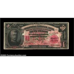 Philippines 50 pesos 1920 Philippine National Bank Pick 49This note was never officially issued. 10,