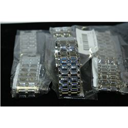 GROUP OF 4 NEW MENS STAINLESS STEEL BLUE LED