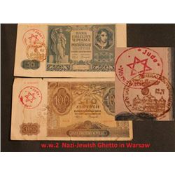 GERMAN NAZI JEWISH GHETTO BANKNOTES X2