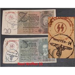 NAZI WAFFEN SS BANKNOTES X2