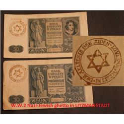 NAZI JEWISH GHETTO LITZMANSTADT BANKNOTES X2