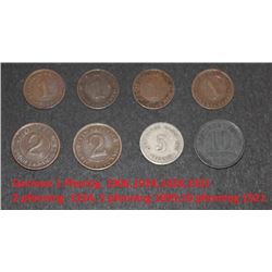 EIGHT GERMAN COINS 1899-1931