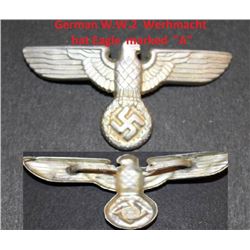 NAZI GERMAN EAGLE HAT PENDANT MARKED "A"