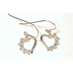 STERLING SILVER DIAMOND (6 DIAMONDS EACH) EARRINGS