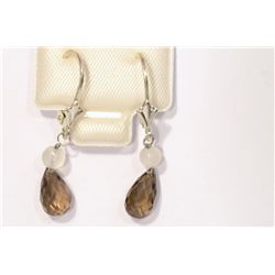 STERLING SILVER SMOKEY QUARTZ EARRINGS