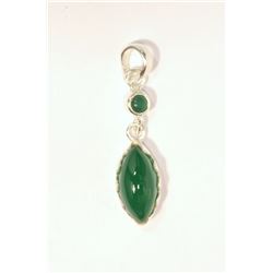 STERLING SILVER JADE PENDANT