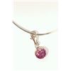 Image 1 : STERLING SILVER PINK CUBIC CRYSTAL PENDANT