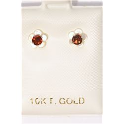 10KT GOLD GARNET & MOTHER OF PEARL JACKET EARRINGS