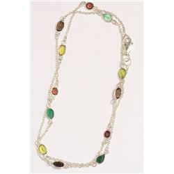 STERLING SILVER GEMSTONE NECKLACE
