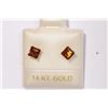 Image 1 : 14KT GOLD GARNET EARRINGS