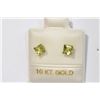 Image 1 : 10KT GOLD PERIDOT EARRINGS