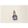 Image 1 : STERLING SILVER AMETHYST & DIAMOND PENDANT