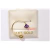 Image 1 : 14KT GOLD AMETHYST BELLY BUTTON RING