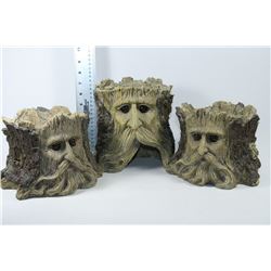 2 WIZARD TREEMAN PLANTERS W/ WIZARD TREEMAN STAND