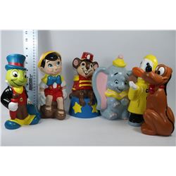 SIX WALT DISNEY CERAMIC FIGURES - ALL STAMPED