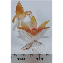 CRYSTAL HUMMINGBIRD WITH FLOWER