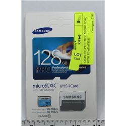 SAMSUNG PRO 128GB MICRO SDXC WITH SD ADAPTER