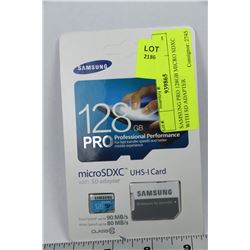 SAMSUNG PRO 128GB MICRO SDXC WITH SD ADAPTER