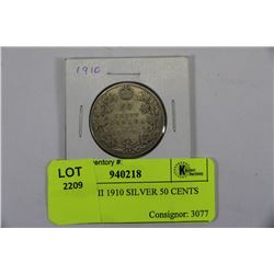 EDWARD VII 1910 SILVER 50 CENTS