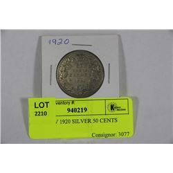 GEORGE V 1920 SILVER 50 CENTS