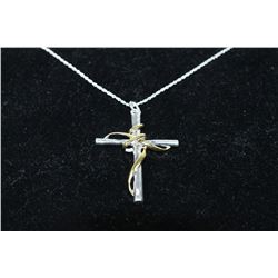 .925 STERLING SILVER DICHROIC CROSS PENDANT