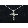 Image 1 : .925 STERLING SILVER DICHROIC CROSS PENDANT