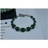 Image 1 : .925 SILVER GREEN JADE BRACELET