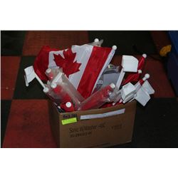BOX OF TEAM CANADA CAR WINDOW FLAGS