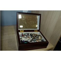 JEWELLERY BOX WITH COSTUME JEWELLERY