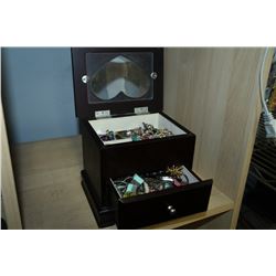 JEWELLERY BOX WITH COSTUME JEWELLERY